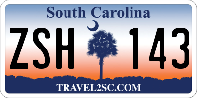 SC license plate ZSH143