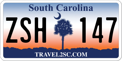 SC license plate ZSH147