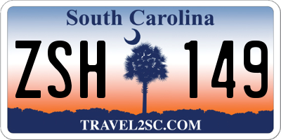 SC license plate ZSH149