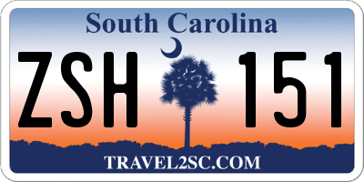 SC license plate ZSH151