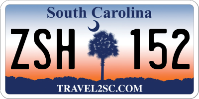 SC license plate ZSH152