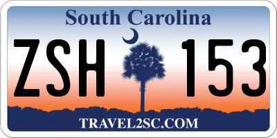 SC license plate ZSH153