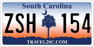SC license plate ZSH154