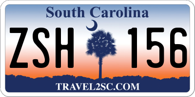 SC license plate ZSH156