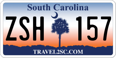 SC license plate ZSH157