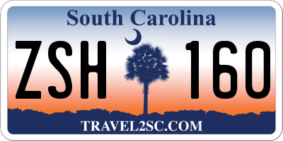 SC license plate ZSH160