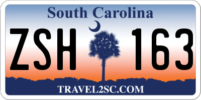 SC license plate ZSH163