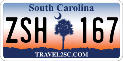 SC license plate ZSH167
