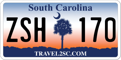 SC license plate ZSH170