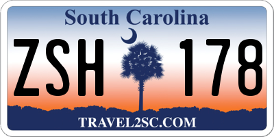 SC license plate ZSH178
