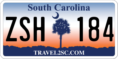 SC license plate ZSH184