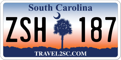 SC license plate ZSH187