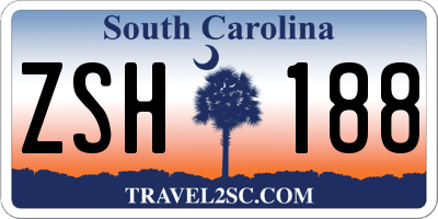 SC license plate ZSH188
