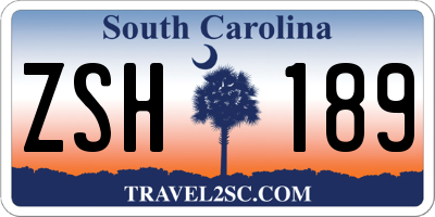SC license plate ZSH189
