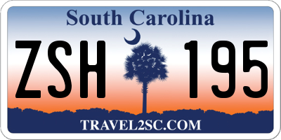 SC license plate ZSH195