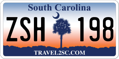 SC license plate ZSH198
