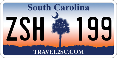 SC license plate ZSH199