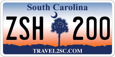SC license plate ZSH200