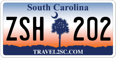 SC license plate ZSH202