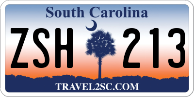 SC license plate ZSH213