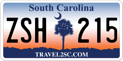 SC license plate ZSH215