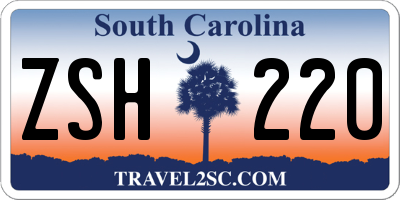 SC license plate ZSH220