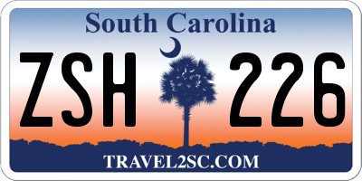 SC license plate ZSH226