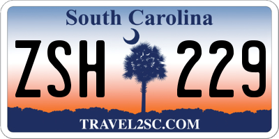 SC license plate ZSH229