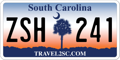 SC license plate ZSH241