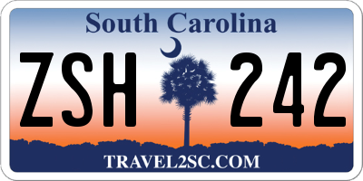 SC license plate ZSH242