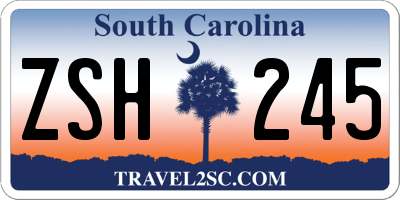 SC license plate ZSH245