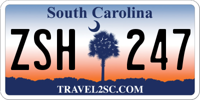 SC license plate ZSH247