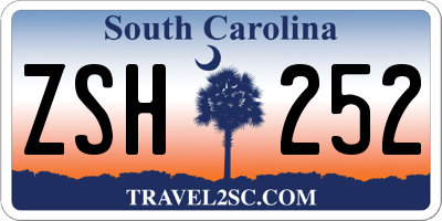 SC license plate ZSH252