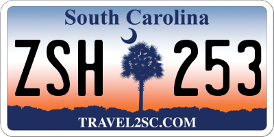 SC license plate ZSH253