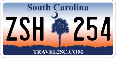SC license plate ZSH254