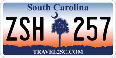 SC license plate ZSH257