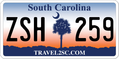 SC license plate ZSH259