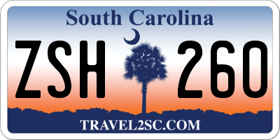 SC license plate ZSH260