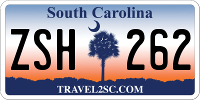SC license plate ZSH262