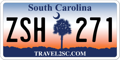 SC license plate ZSH271