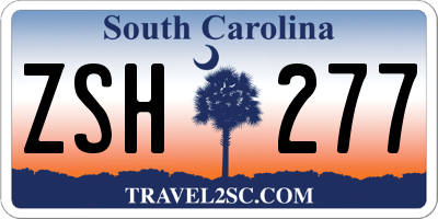SC license plate ZSH277