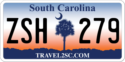 SC license plate ZSH279