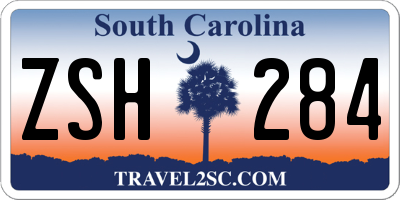 SC license plate ZSH284