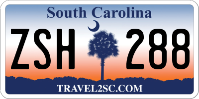 SC license plate ZSH288