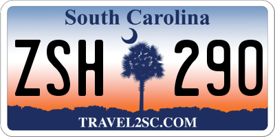 SC license plate ZSH290