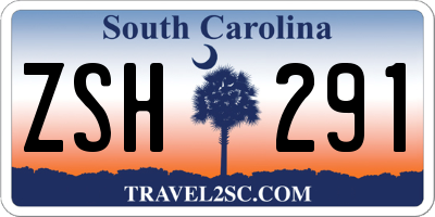 SC license plate ZSH291