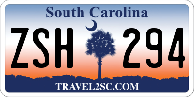 SC license plate ZSH294
