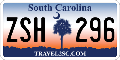 SC license plate ZSH296