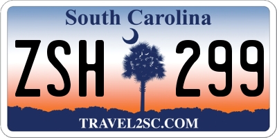 SC license plate ZSH299
