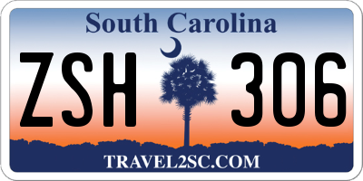 SC license plate ZSH306